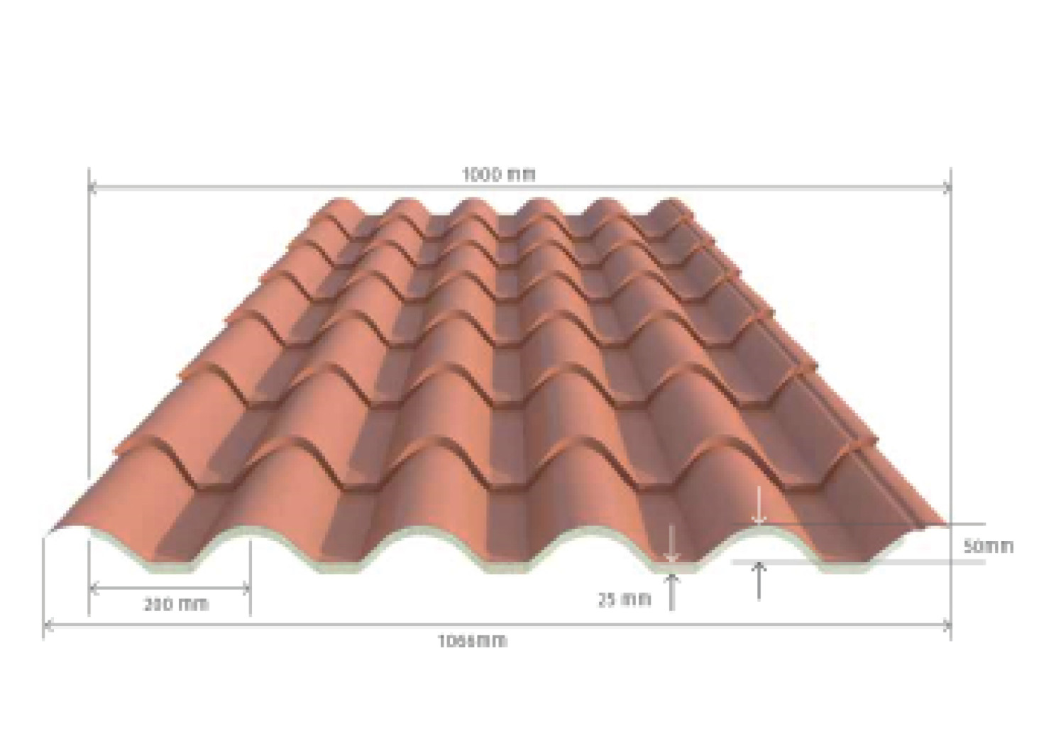 Teja Sandwich Colonial-Light Termotec | (MOQ: 300m²)