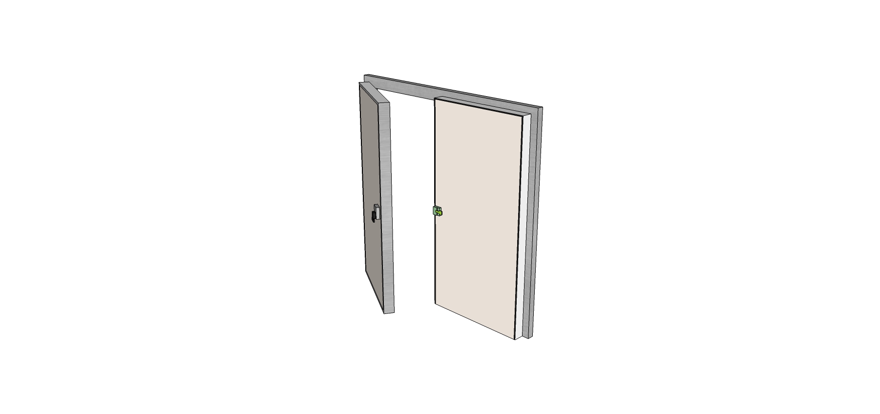 Puerta Batiente Doble Ala D150 detalle