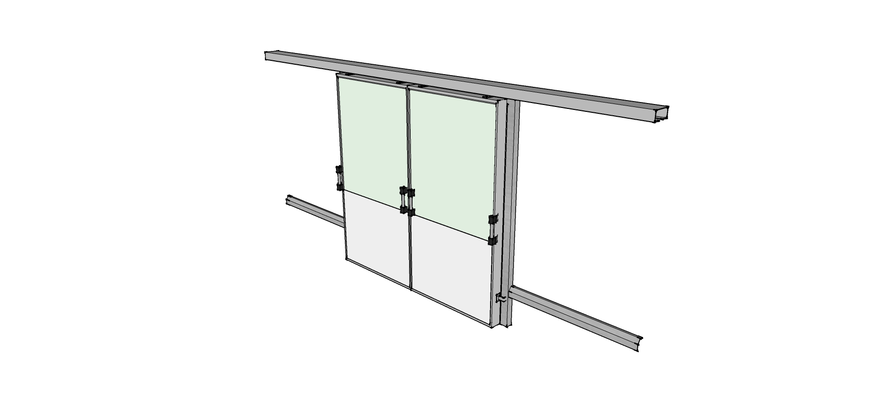 Puerta Corrediza Doble Ala D250